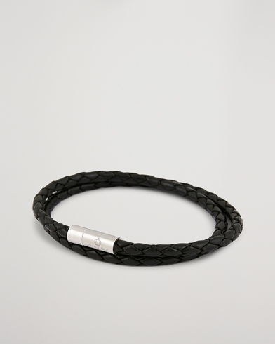 Herren |  | Skultuna | Two Row Leather Bracelet Black Steel