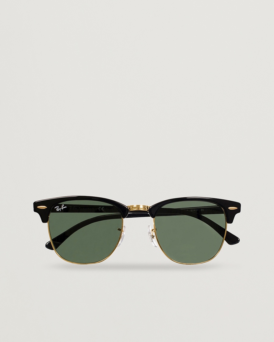 Ray-Ban Clubmaster Sunglasses Ebony/Crystal Green – Schwarz