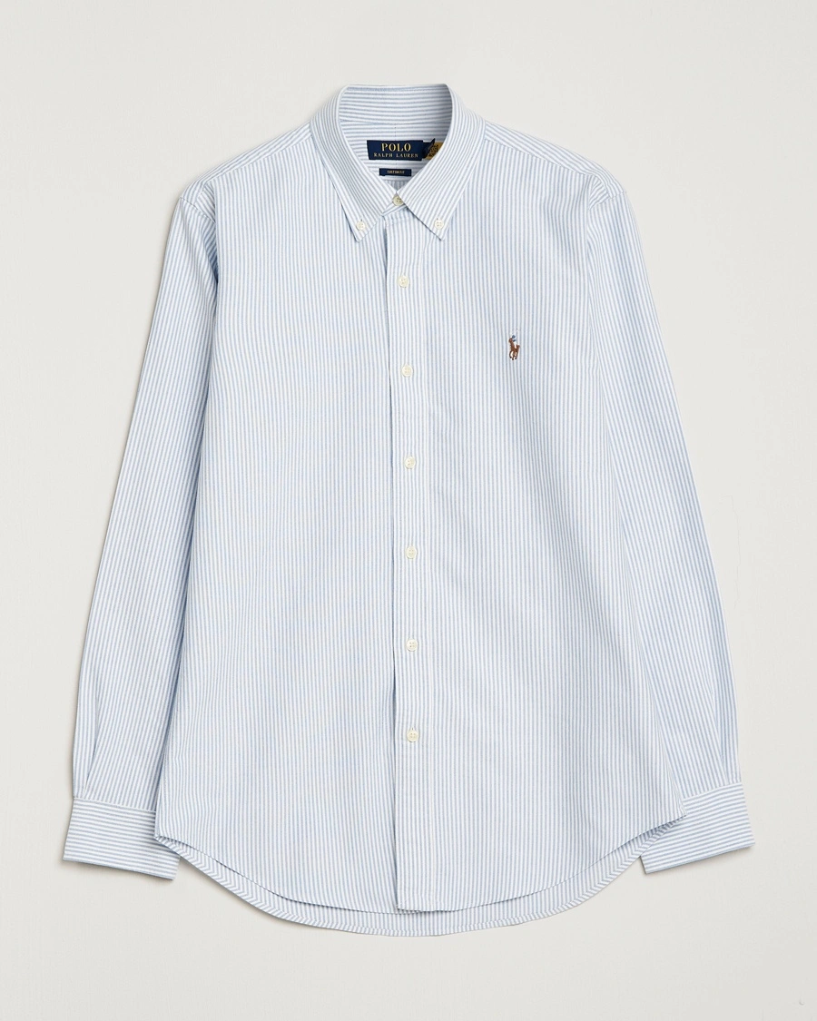 Polo Ralph Lauren Custom Fit Oxford Shirt Stripes Blue – Blau
