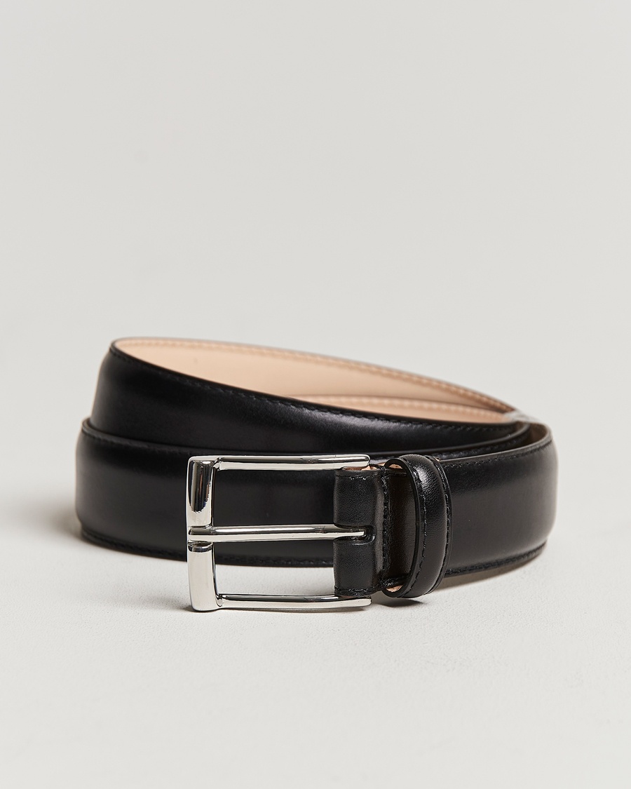 Crockett & Jones Belt 3,2 cm Black Calf – Schwarz