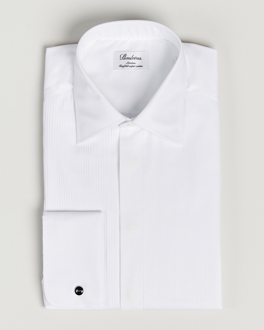 Stenströms Slimline Smoking Shirt White – Weiß