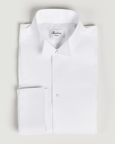 Herren | Black Tie | Stenströms | Slimline Astoria Stand Up Collar Evening Shirt White