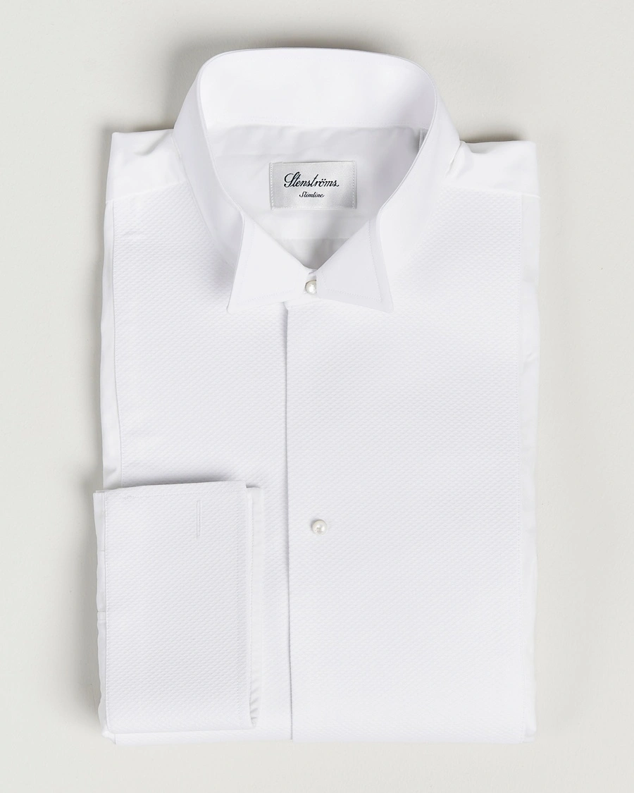 Stenströms Slimline Astoria Stand Up Collar Evening Shirt White – Weiß