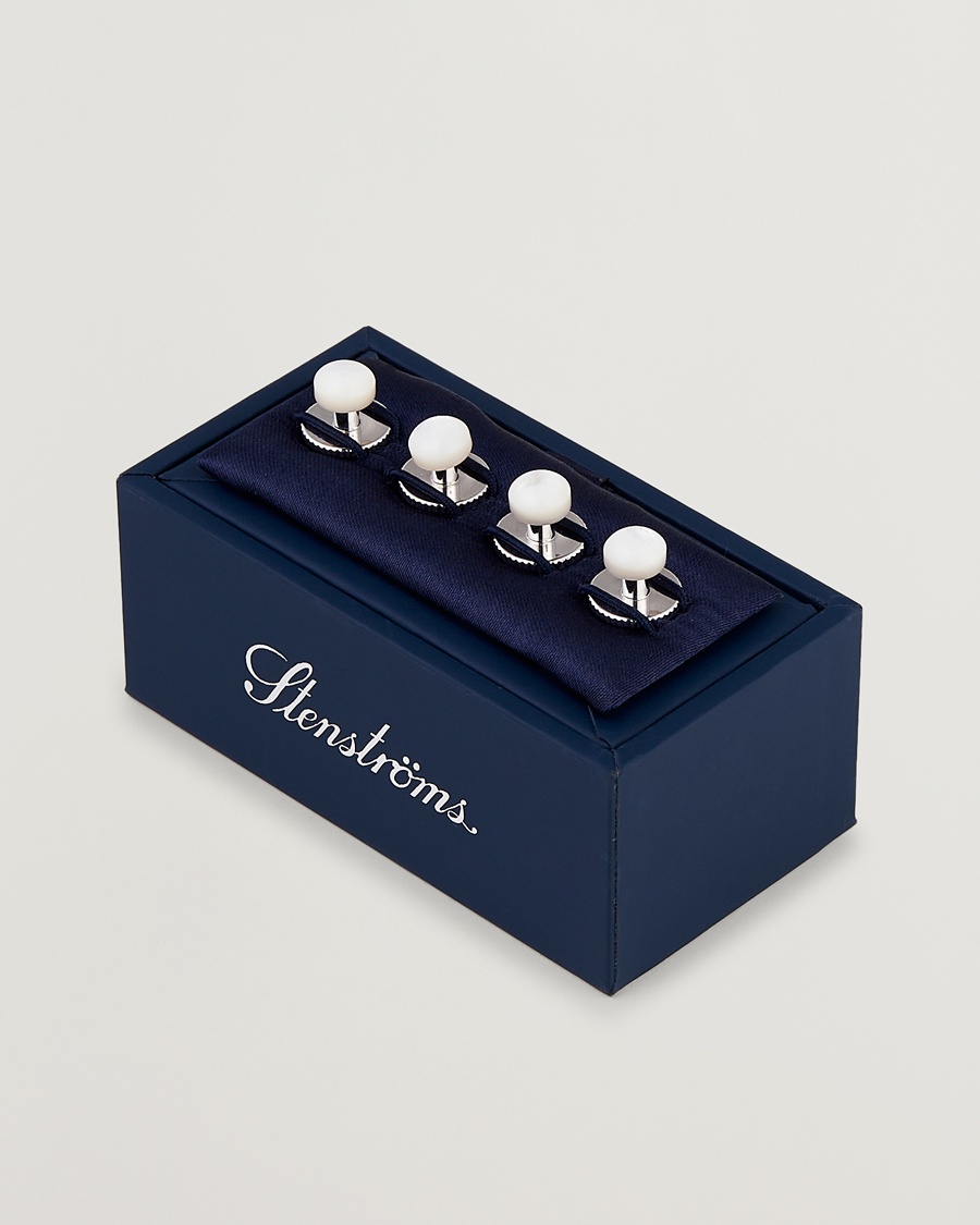 Stenströms Shirt Studs White – Weiß