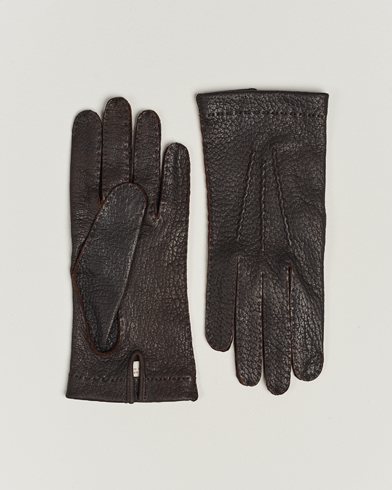 Herren | Wärmende Accessoires | Hestra | Peccary Handsewn Unlined Glove Espresso