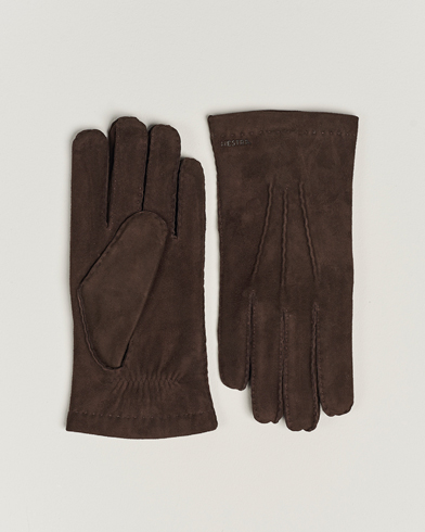 Herren | Wärmende Accessoires | Hestra | Arthur Wool Lined Suede Glove Espresso