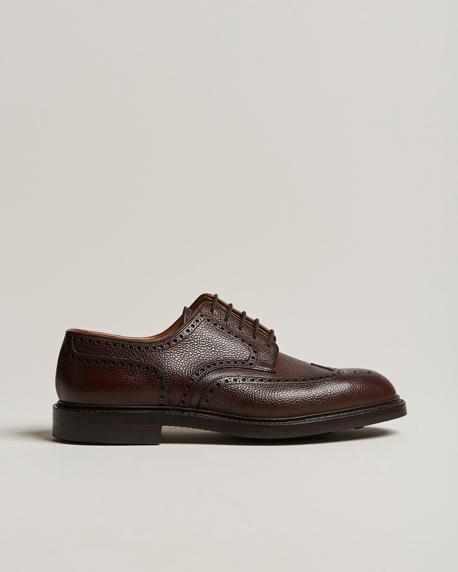 Crockett & Jones Pembroke Derbys Dark Brown Grained Calf – Braun