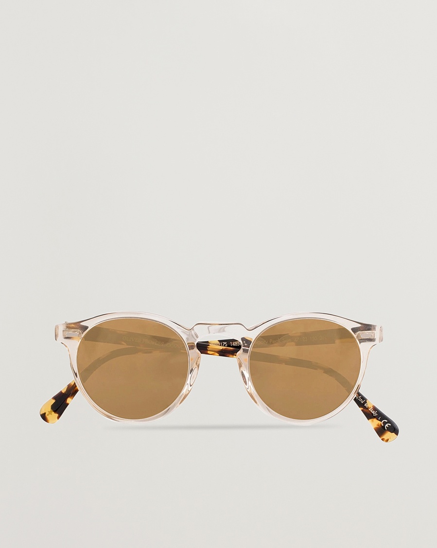 Oliver Peoples Gregory Peck Sunglasses Honey/Gold Mirror – Braun