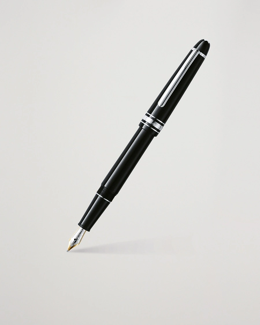 Montblanc 145 Classique Meisterstück F Fountain Pen Platinum Line – Schwarz