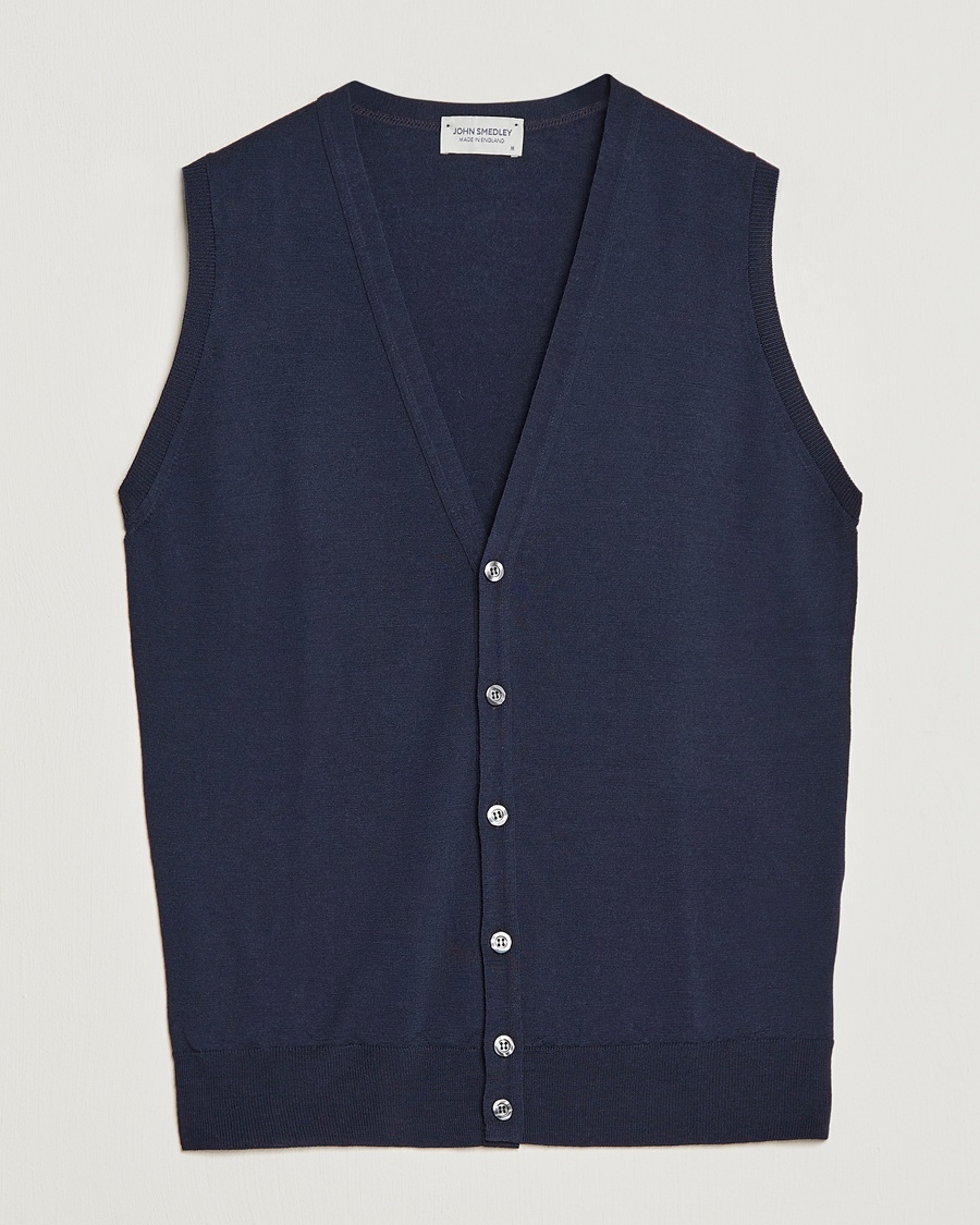 John Smedley Huntswood Slim Fit Waistcoat Midnight – Blau