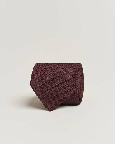 Herren |  | Drake's | Silk Grenadine Handrolled 8 cm Tie Wine Red