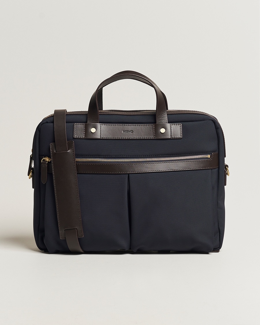 Mismo M/S Nylon Office Navy/Dark Brown – Blau