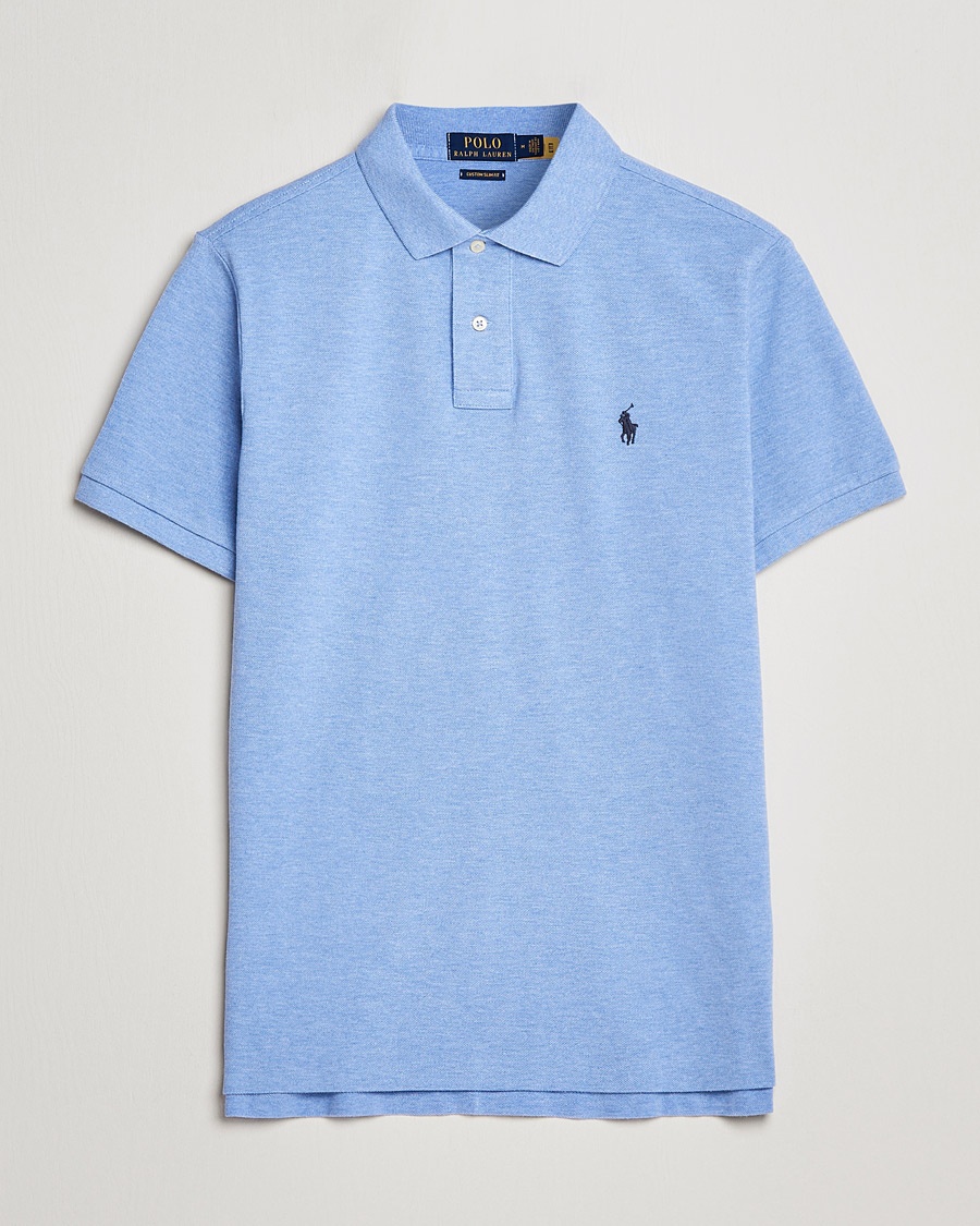 Polo Ralph Lauren Custom Slim Fit Polo Isle Heather – Blau