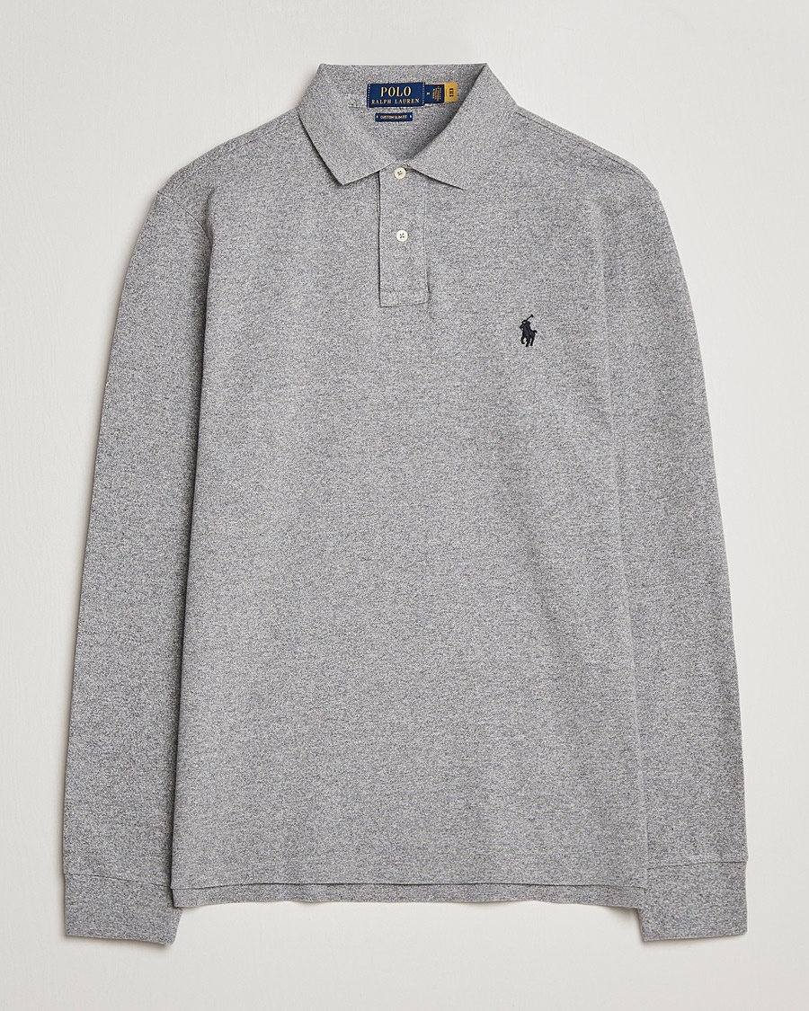 Polo Ralph Lauren Custom Slim Fit Long Sleeve Polo Canterbury Heather – Grau