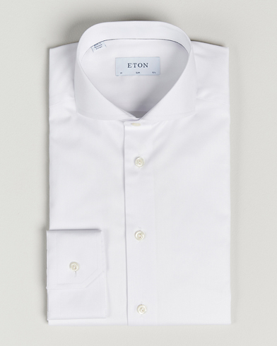 Herren |  | Eton | Slim Fit Twill Cut Away Shirt White