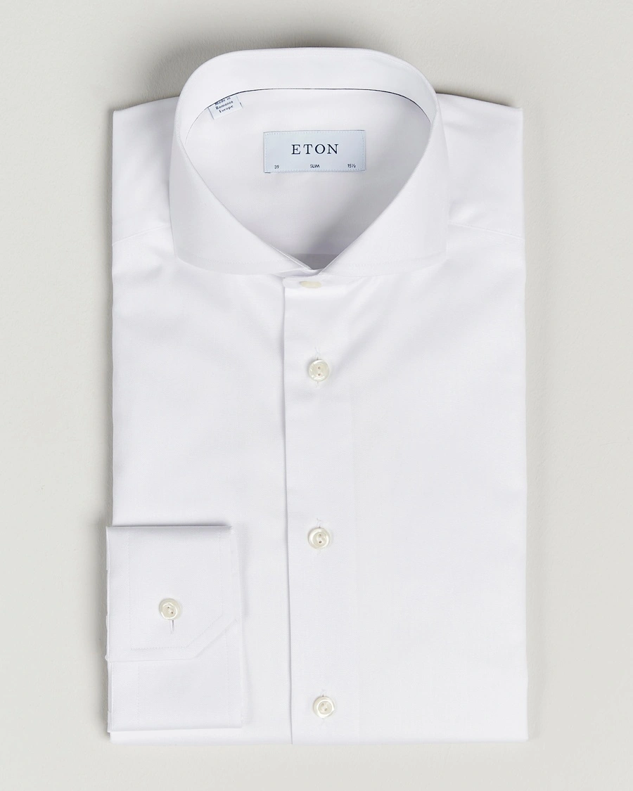 Eton Slim Fit Twill Cut Away Shirt White – Weiß