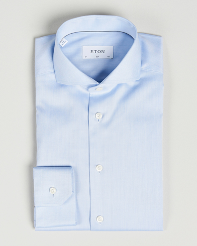 Herren |  | Eton | Slim Fit Twill Cut Away Shirt Light Blue