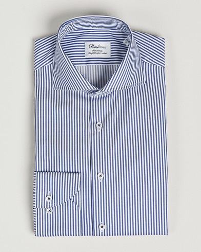 Herren |  | Stenströms | Fitted Body Stripe Shirt White/Blue