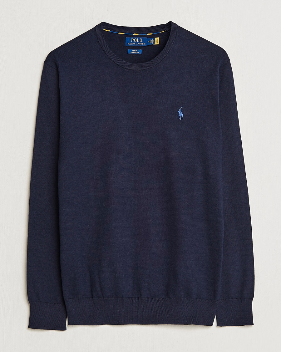 Polo Ralph Lauren Pima Cotton Crew Neck Pullover Hunter Navy – Blau