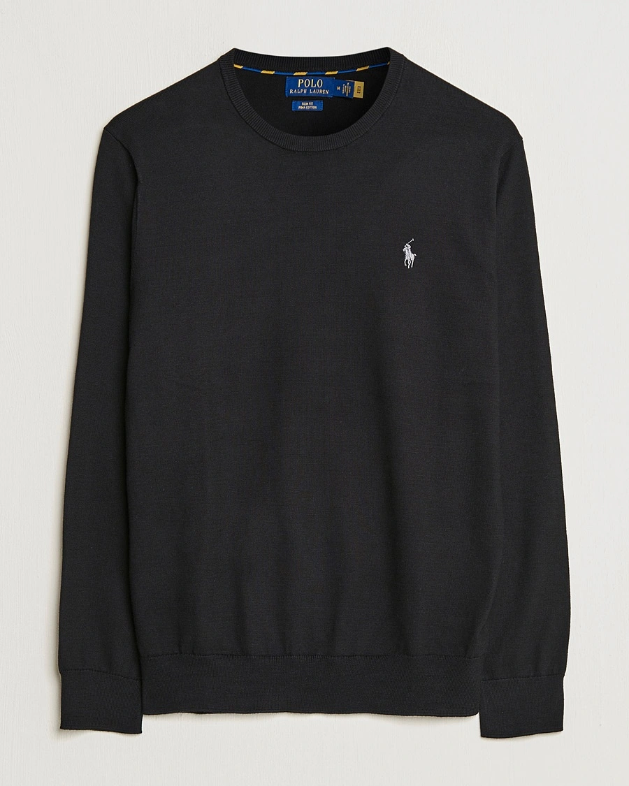 Polo Ralph Lauren Pima Cotton Crew Neck Pullover Polo Black – Schwarz