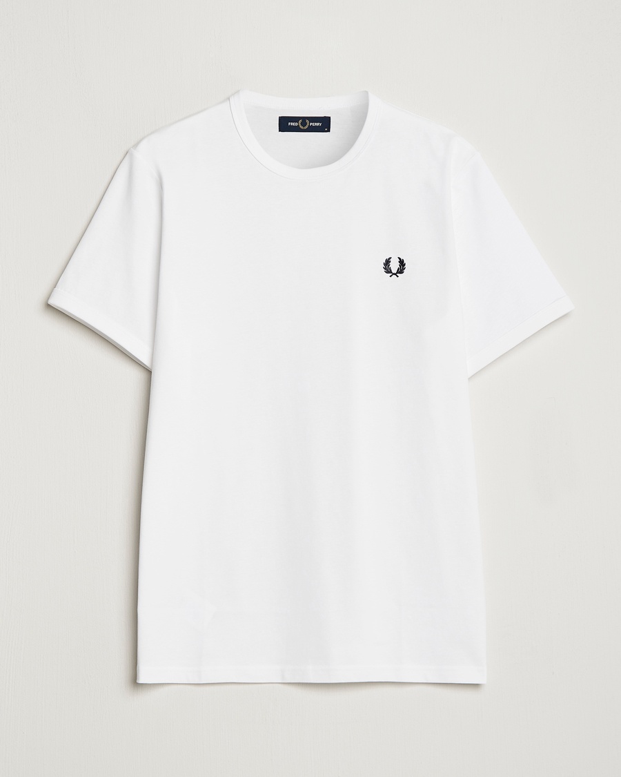 Fred Perry Ringer Crew Neck Tee White – Weiß