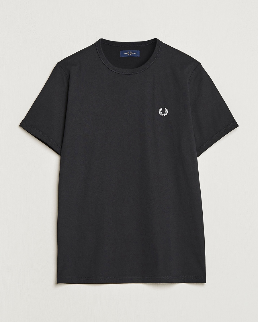 Fred Perry Ringer Crew Neck Tee Black – Schwarz