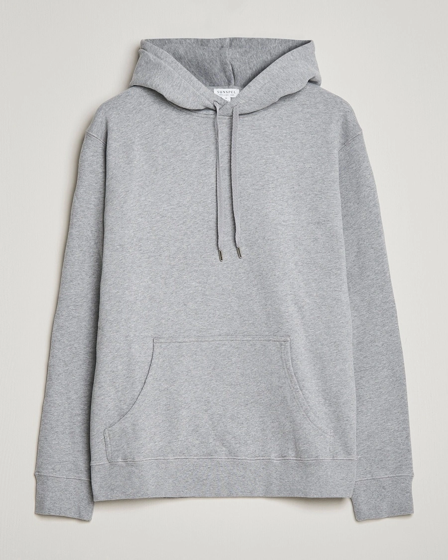 Sunspel Loopback Hoodie Grey Melange – Grau