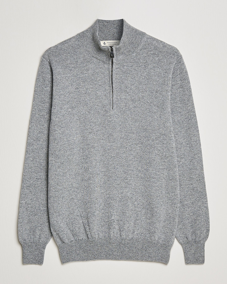 Piacenza Cashmere Cashmere Half Zip Sweater Light Grey – Grau