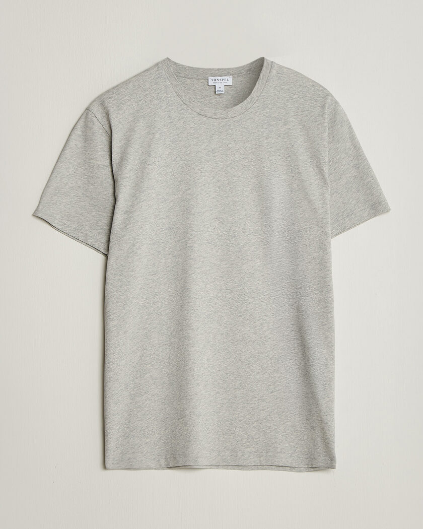 Sunspel Riviera Midweight T-Shirt Grey Melange – Grau