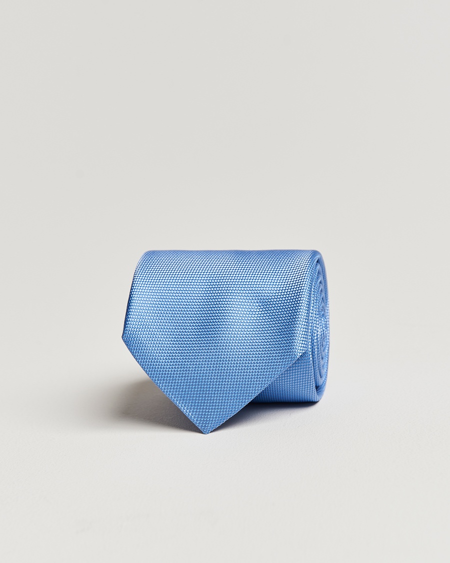 Eton Silk Basket Weave Tie Light Blue – Blau