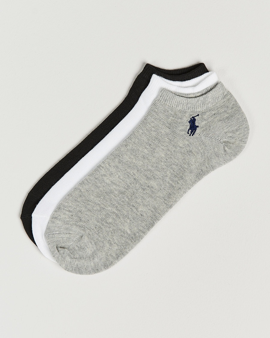 Polo Ralph Lauren 3-Pack Ghost Sock Black/White/Grey – Grau