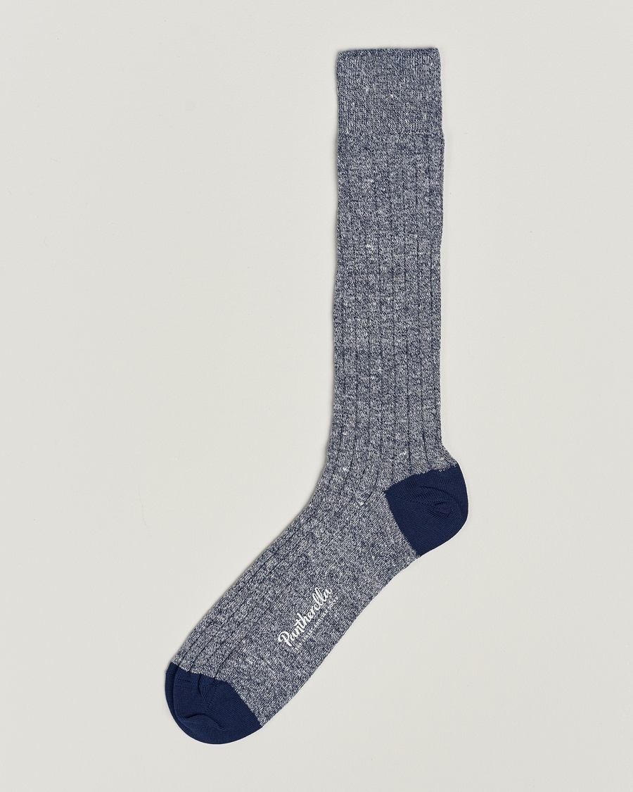 Pantherella Hamada Linen/Cotton/Nylon Sock Indigo – Blau
