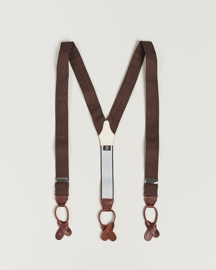 Albert Thurston Linen Braces 38mm Brown – Braun