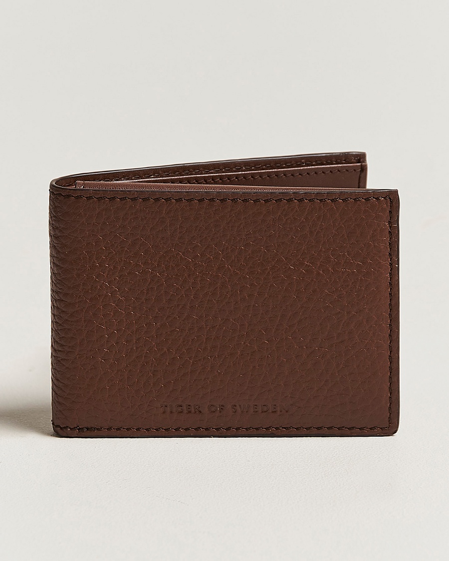Tiger of Sweden Wrene Grained Leather Wallet Brown – Braun