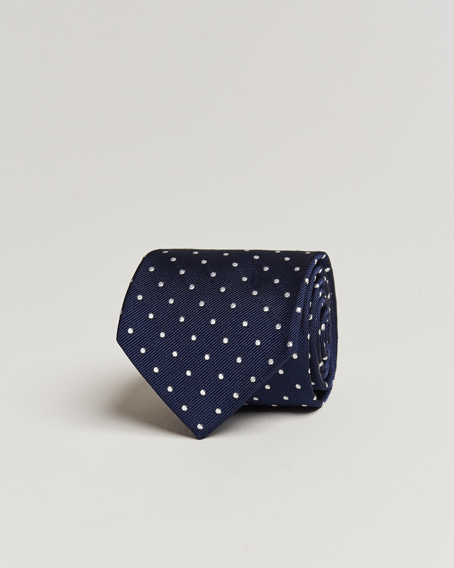 Amanda Christensen Dot Classic Tie 8 cm Navy/White – Blau