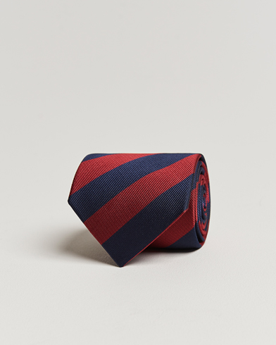 Herren | Bald auf Lager | Amanda Christensen | Regemental Stripe Classic Tie 8 cm Wine/Navy