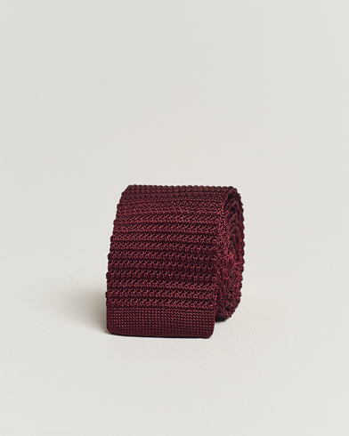 Herren | Business Casual | Amanda Christensen | Knitted Silk Tie 6 cm Wine Red