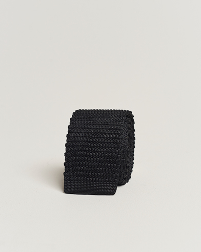 Herren | Festive | Amanda Christensen | Knitted Silk Tie 6 cm Black