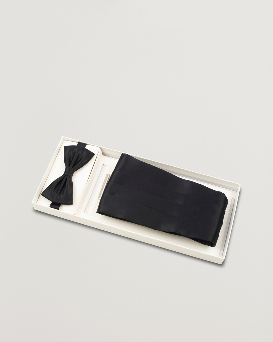 Amanda Christensen Silk Cummerbund Set Black Black – Schwarz