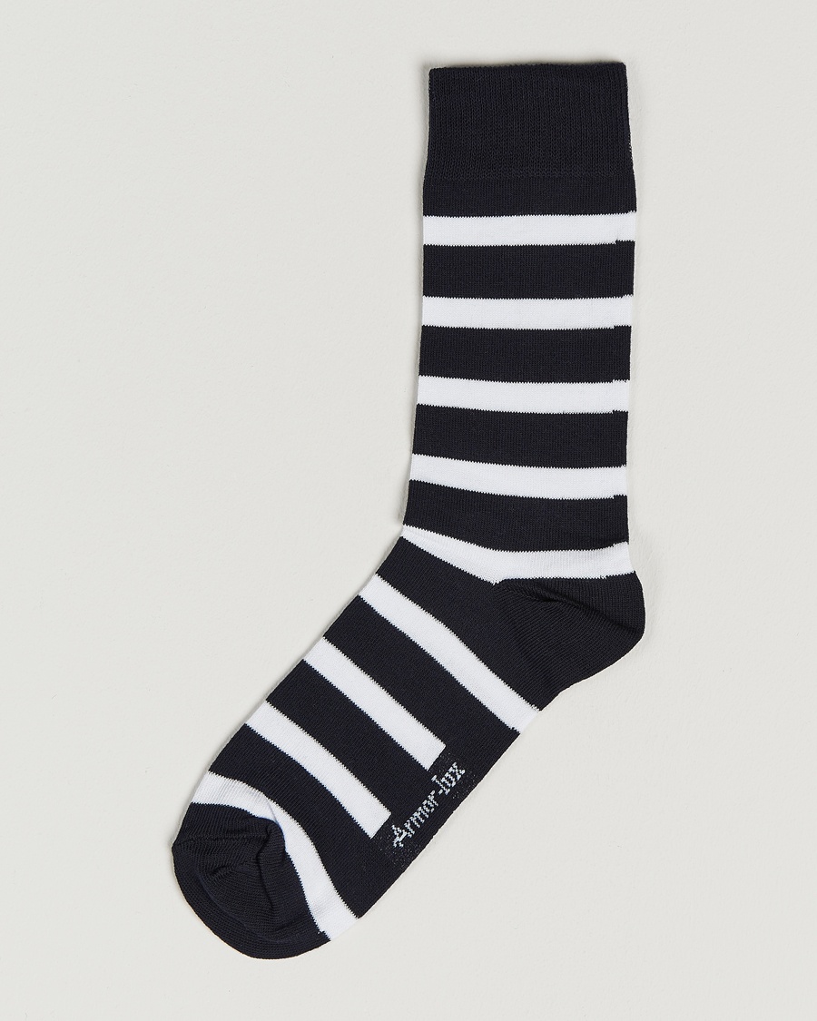 Armor-lux Loer Stripe Sock Rich Navy/White – Blau