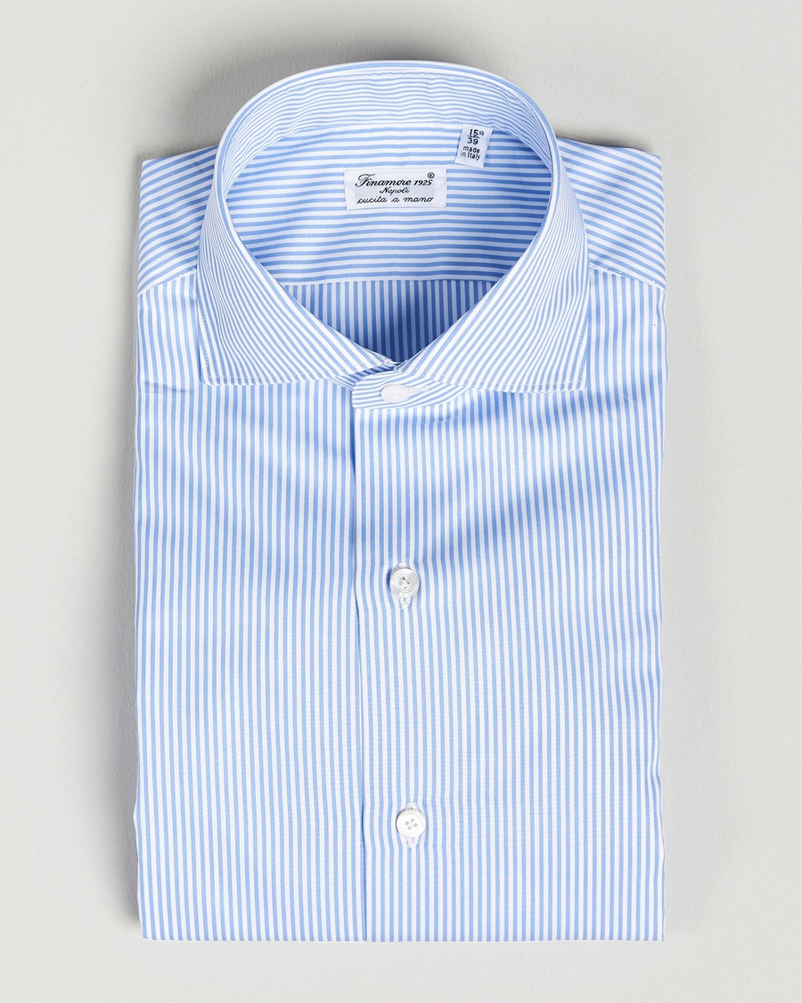 Finamore Napoli Milano Slim Fit Classic Shirt Blue – Blau