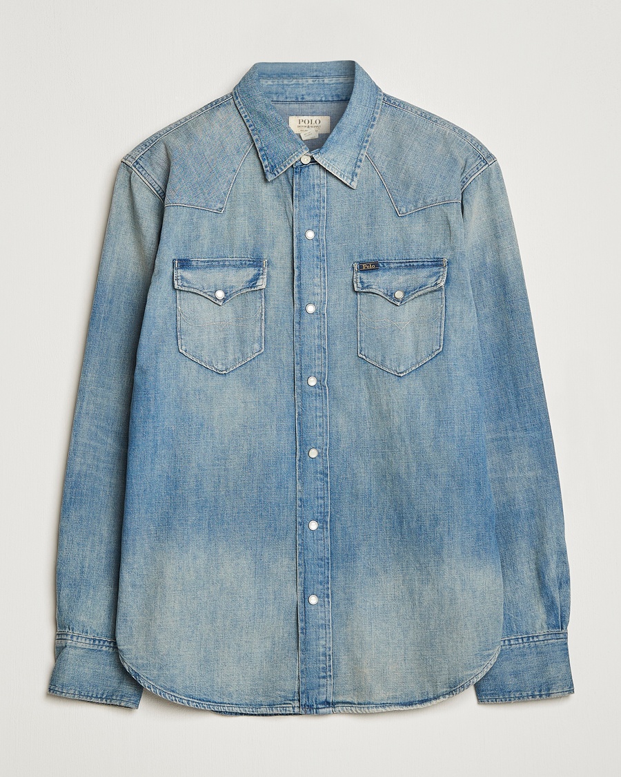 Polo Ralph Lauren Icon Wester Denim Shirt Light Blue – Blau