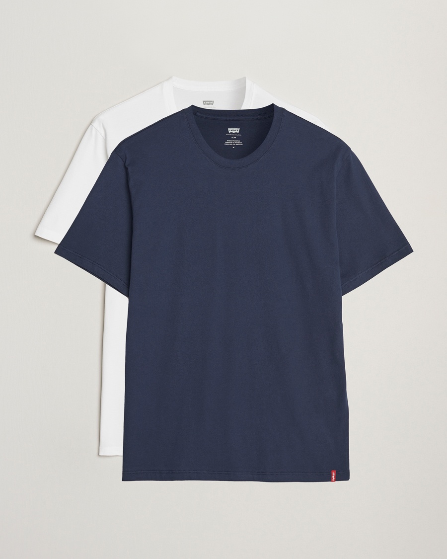 Levi's 2-Pack Crew Neck T-Shirt Navy/White – Blau