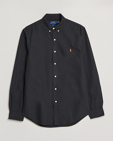 Herren | Polo Ralph Lauren | Polo Ralph Lauren | Slim Fit Garment Dyed Oxford Shirt Polo Black