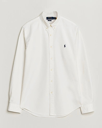 Polo Ralph Lauren Slim Fit Garment Dyed Oxford Shirt White – Weiß