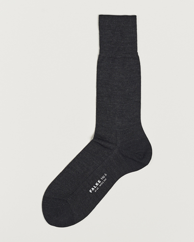 Herren | Socken aus Merinowolle | Falke | No. 6 Finest Merino & Silk Socks Anthracite Melange