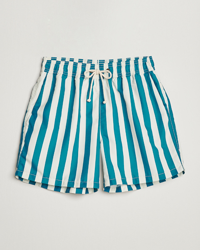 Herren | Badeshorts mit Schnürung | Ripa Ripa | Paraggi Striped Swimshorts Green/White