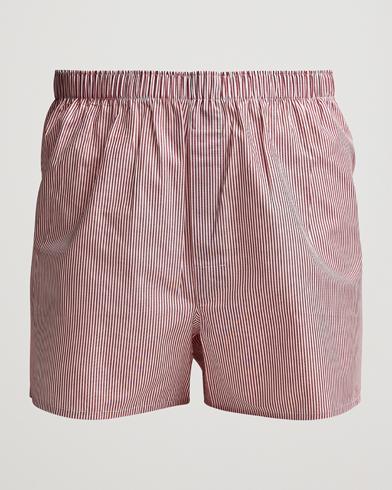 Herren | Unterhosen | Sunspel | Classic Woven Cotton Boxer Shorts Red/White