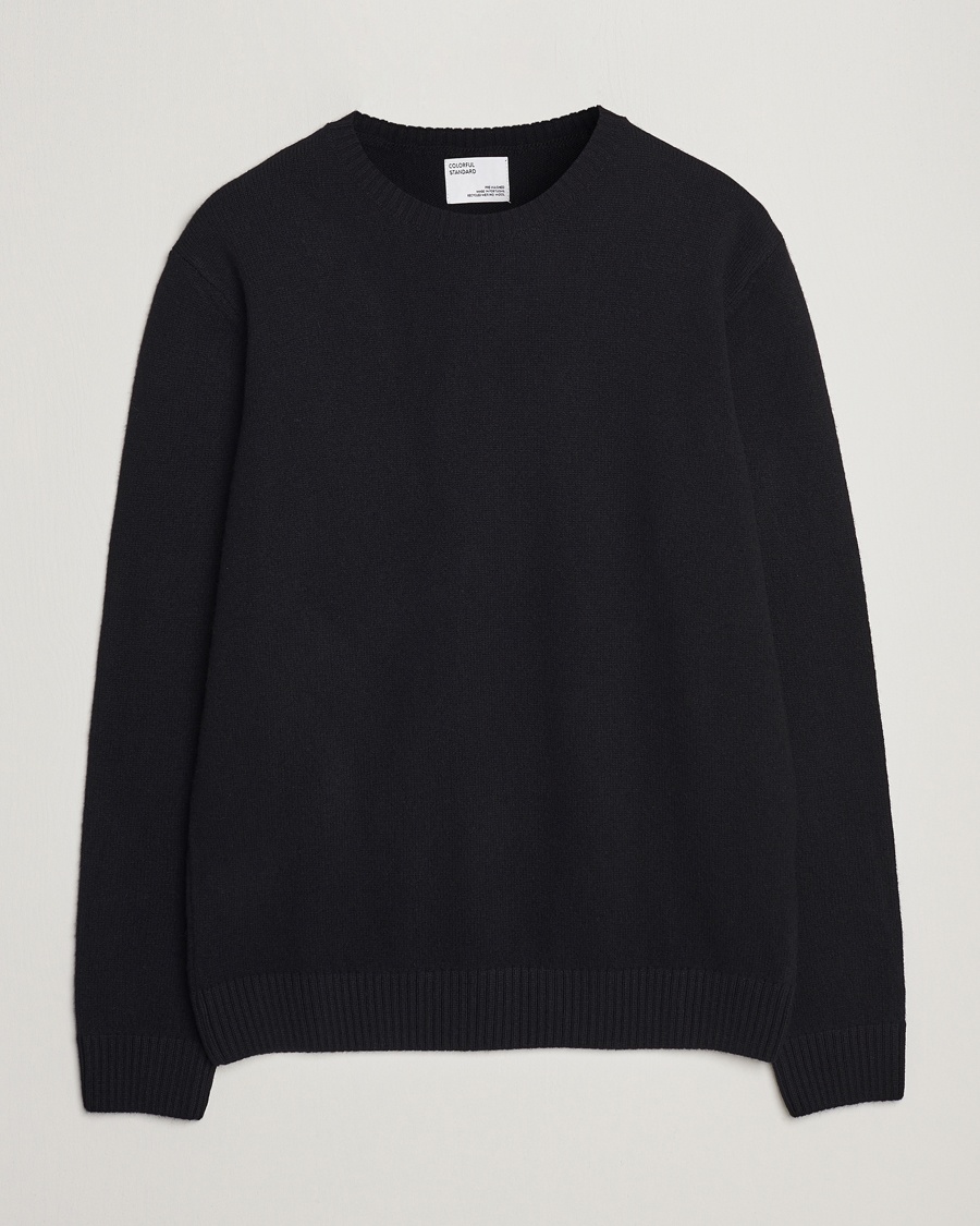 Colorful Standard Classic Merino Wool Crew Neck Deep Black – Schwarz