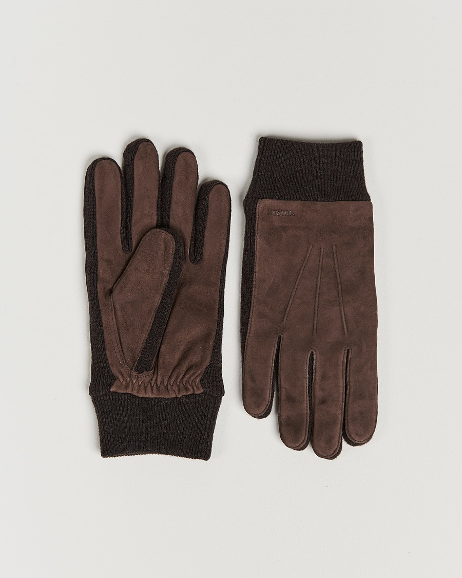 Hestra Geoffery Suede Wool Tricot Glove Espresso – Braun